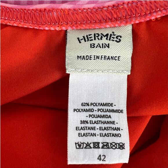 Hermes Alex Canoe-Print Jersey Swimsuit in Rose Pop - Picture 8 of 16